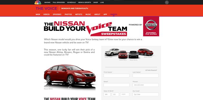 Nissan sweepstakes nbc #7