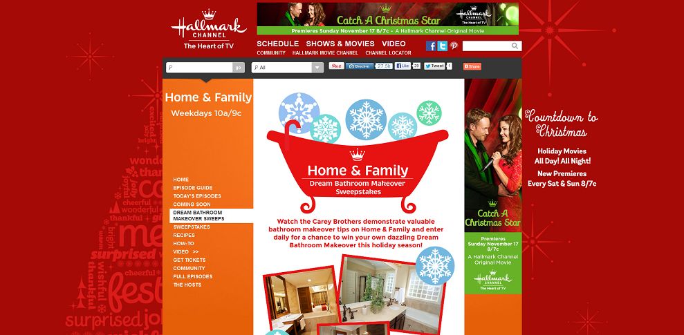 Www Hallmarkchannel Com Homeandfamily Hallmark Channel Home Family Dream Bathroom Makeover Sweepstakes