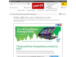 Staples #LessStress Sweepstakes