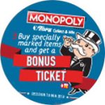 Tops Market Monopoly Bonus Tickets