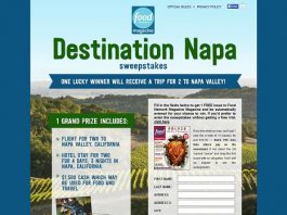 FoodNetwork.com/Napa - Food Network Magazine Destination Napa Sweepstakes