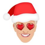 ellen emoji ellen-santa hat hearts